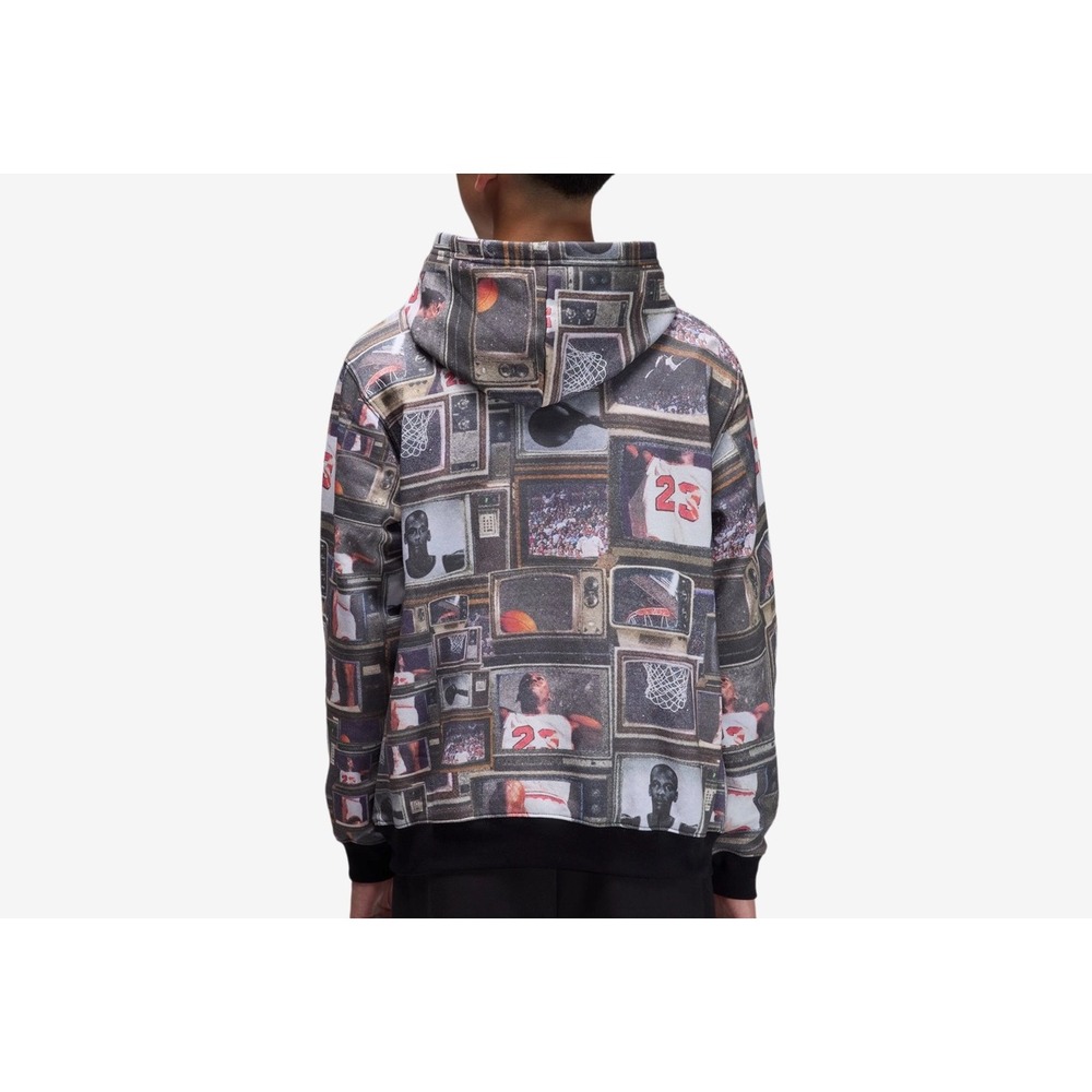 New Jordan Boys All Over Print Hoodie Black Size Large 95F089023 - Picture 2 of 4